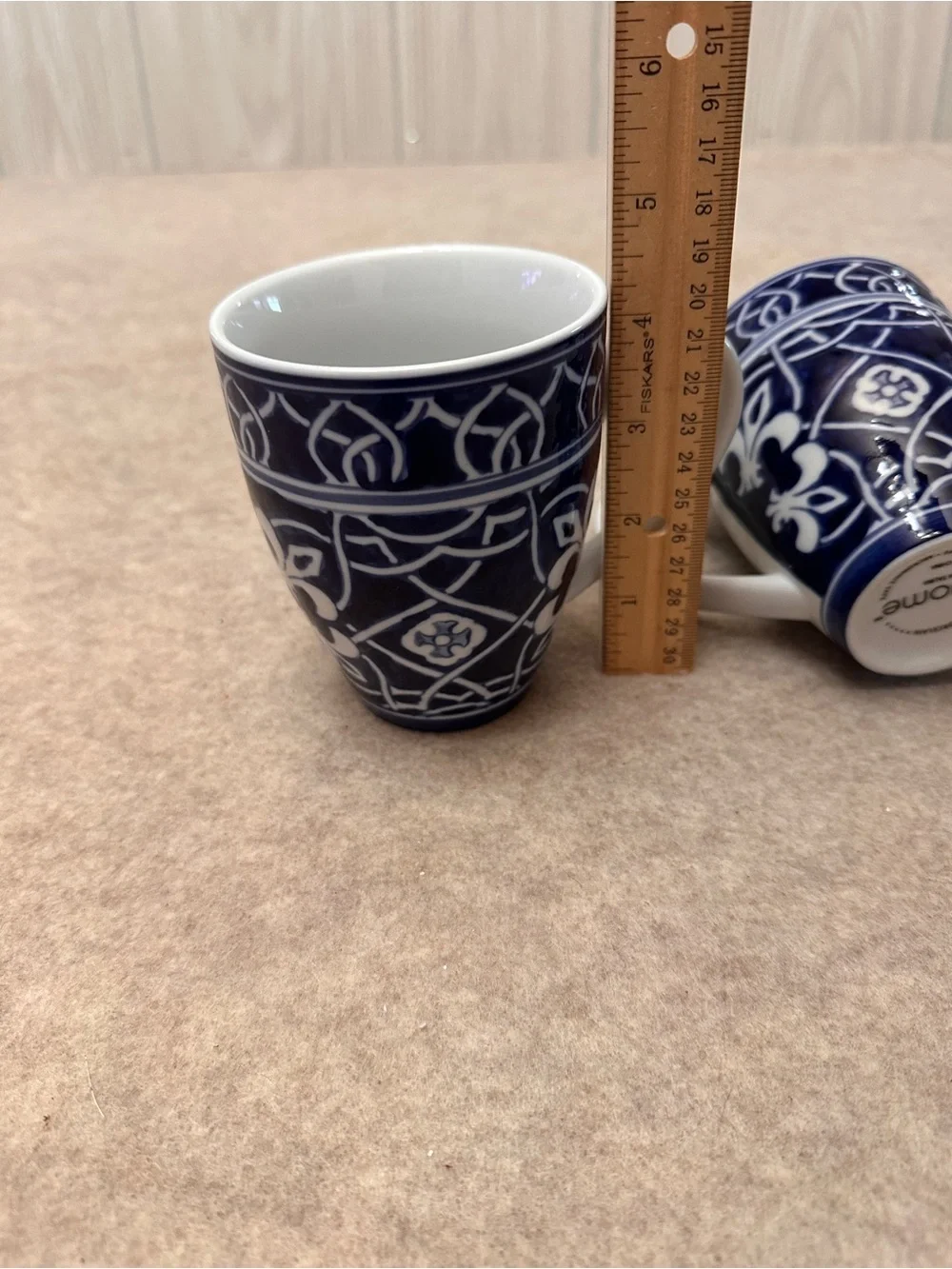 Target Home Catalina Medallion Cobalt Blue and White Porcelain Coffee Mugs Set